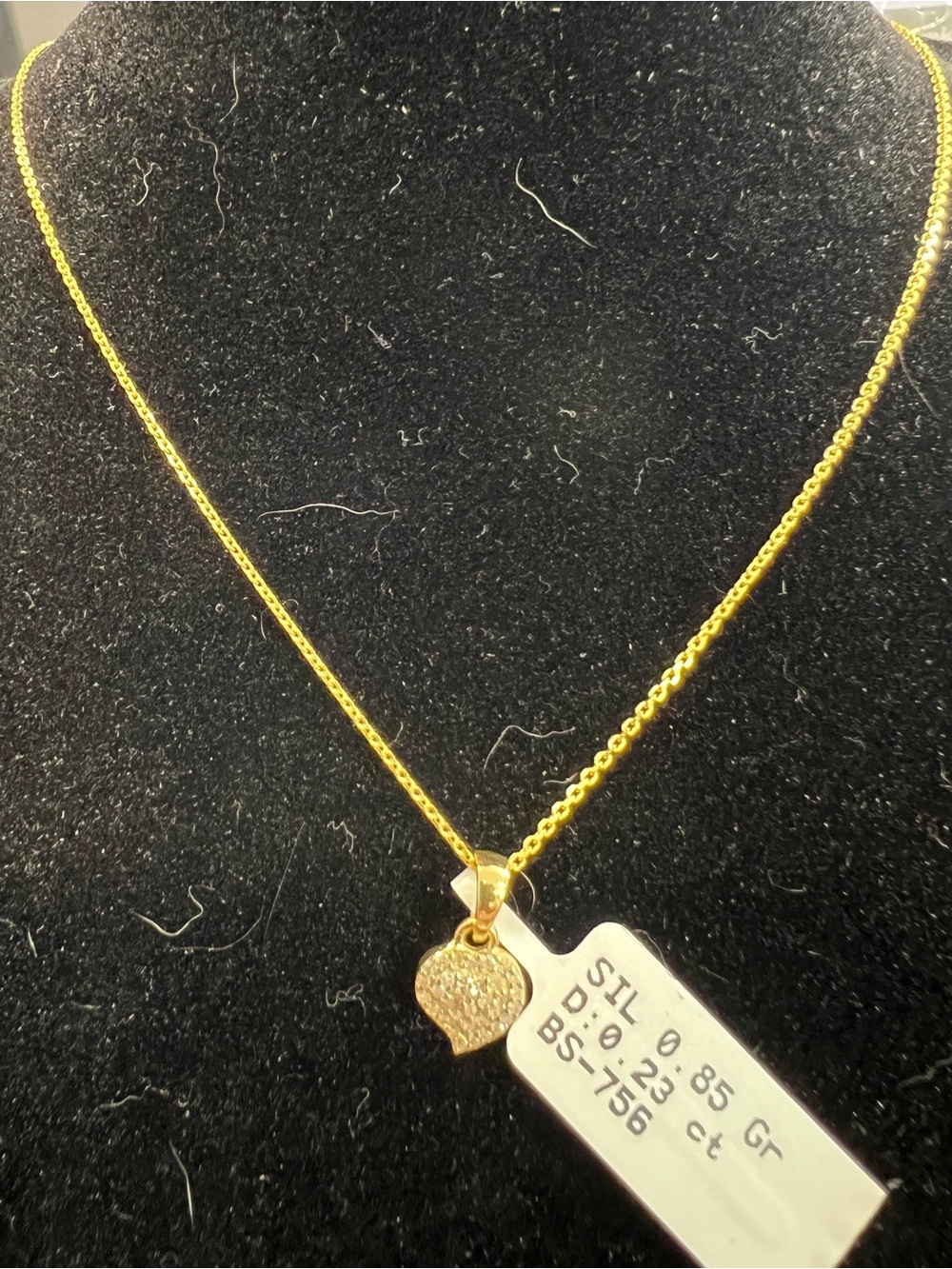 14K Over 925 Sterling Silver Natural Diamond Heart Charm Pendant Necklace, .23ct